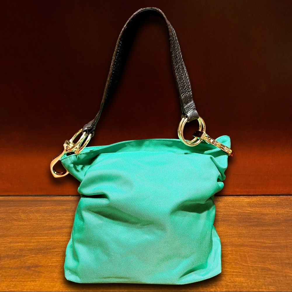 JPK Paris 75 Green Canvas Handbag w/Floral Print Lining